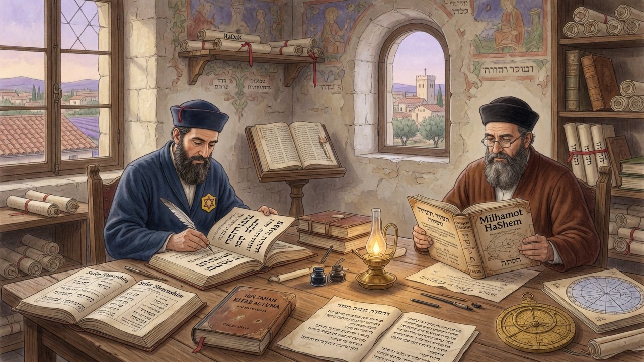 Provençal Jewish scholars with vocalized Hebrew codices
