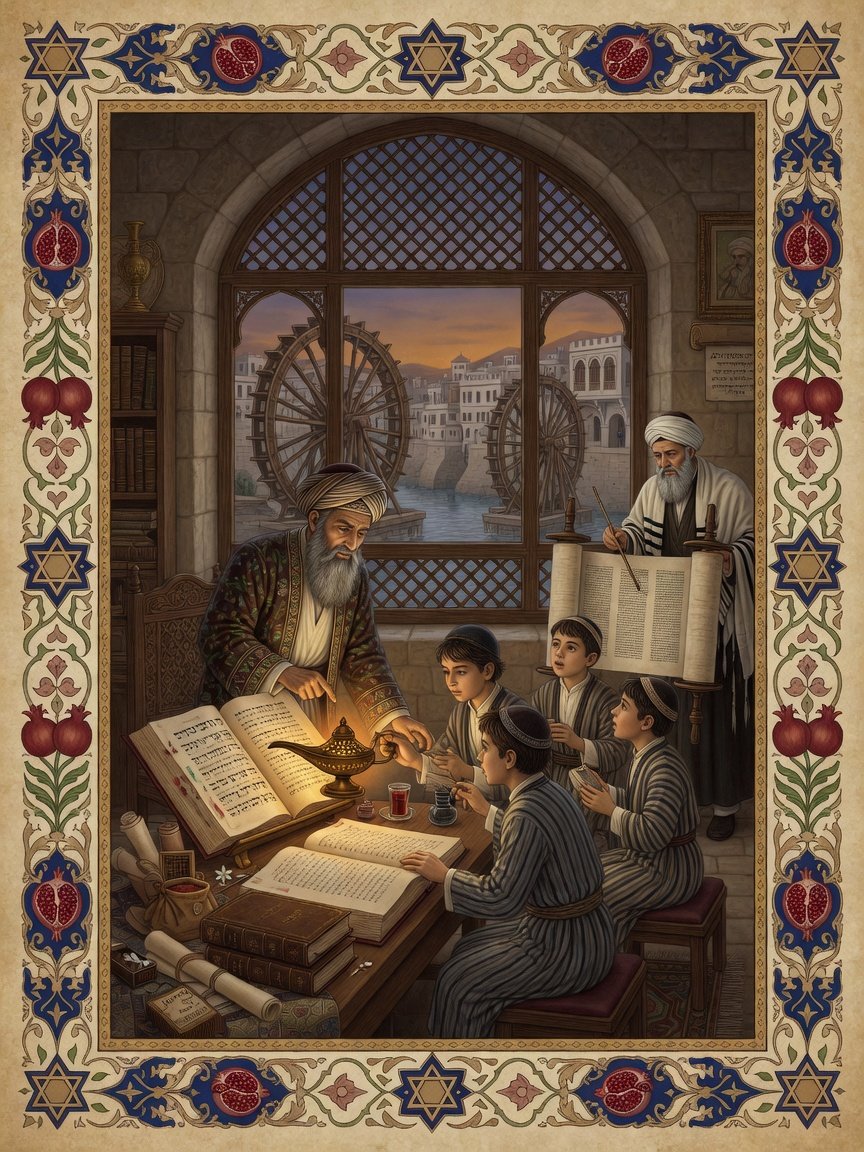 Original illustration: Jewish Bible scholarship in Hama, Syria