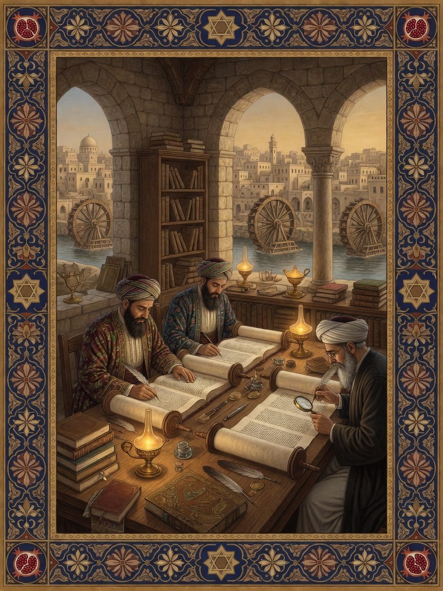Original illustration: Jewish Bible scholarship in Homs, Syria