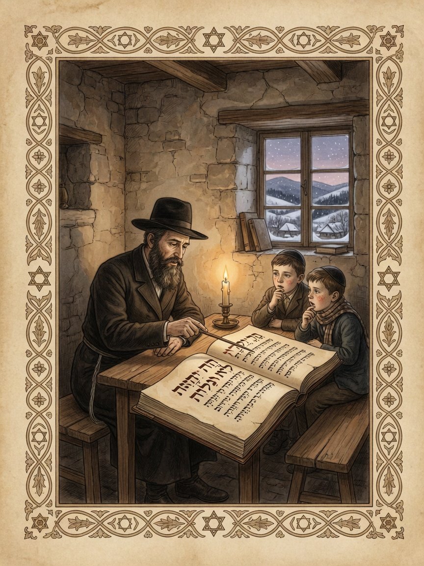 Historic illustration: Jewish Bible scholarship in Bielsko-Biala