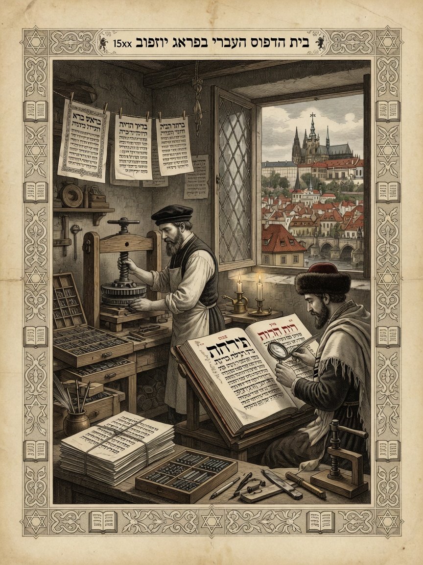 Historic illustration: Jewish Bible scholarship in Prague