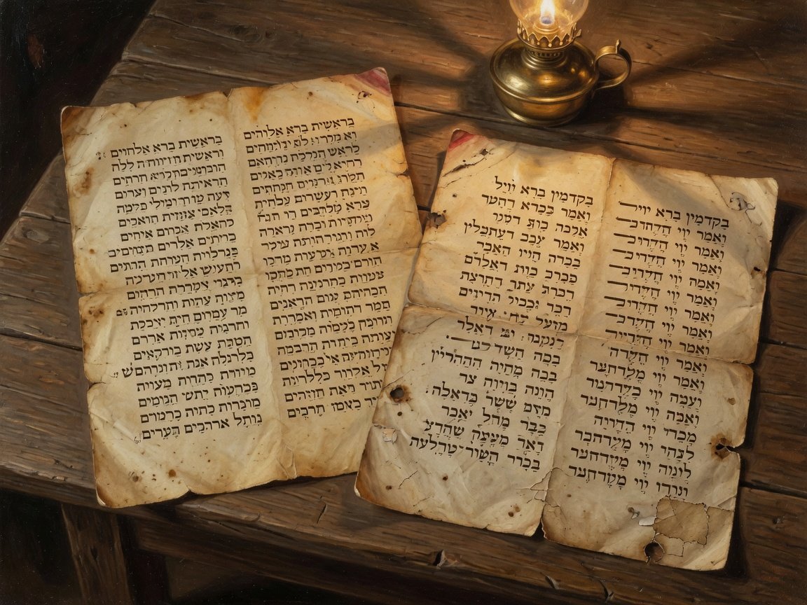 Hebrew biblical text alongside an Aramaic Targum manuscript