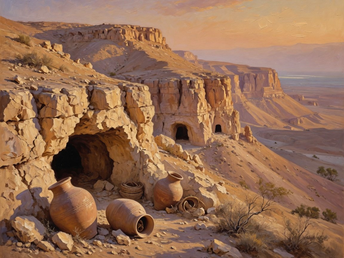 The Qumran cliffs and caves where Dead Sea Scrolls were found